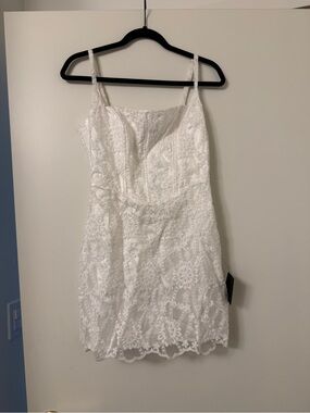 NWT White Lace Spaghetti Strap Mini Dress